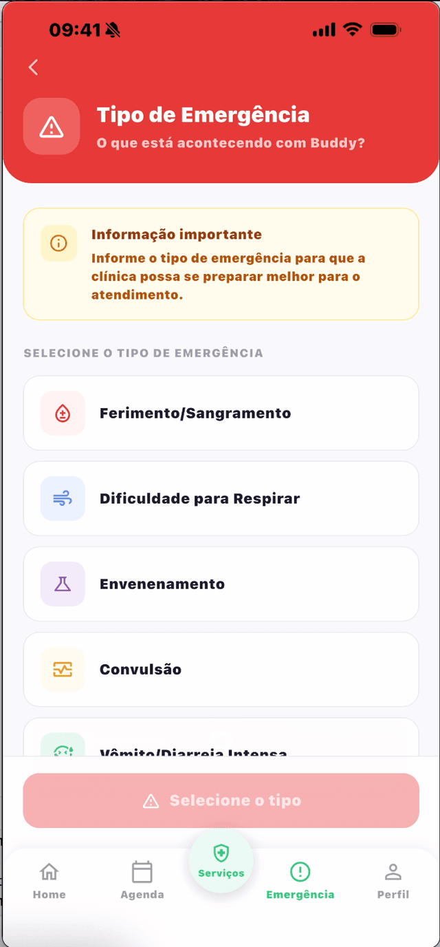 Tela emergência